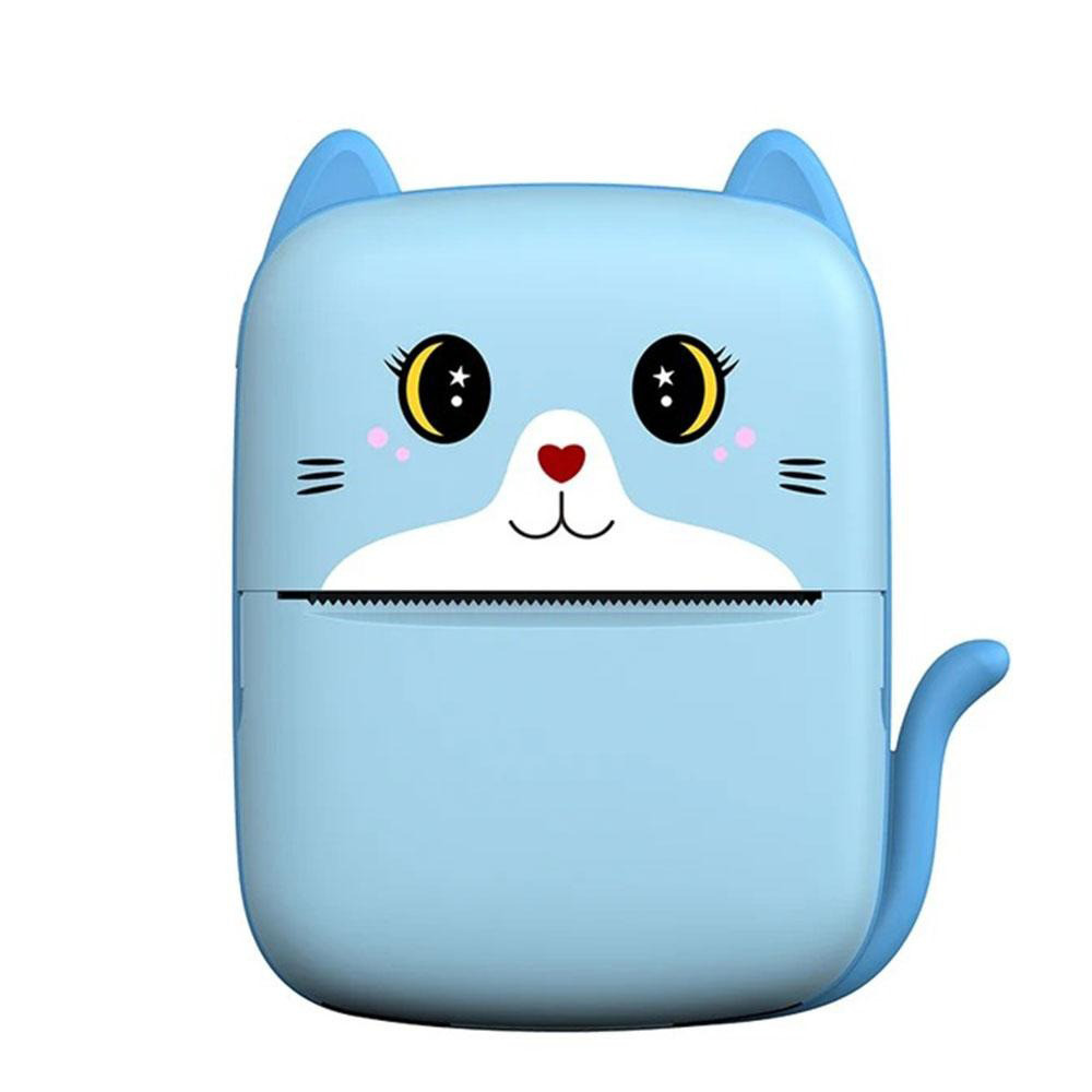 Дитячий термопринтер A8 Cat printer blue портативний мобільний з Bluetooth Синій