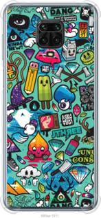 Чехол на Xiaomi Redmi Note 9S Стикер бомбинг 1 "693sp-2029-7290"