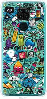 Чехол на Xiaomi Redmi Note 9 Стикер бомбинг 1 "693sp-2017-7290"
