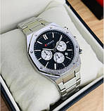 Чоловічий кварцовий годинник з хронографом Curren 8440 Silver-Black, фото 8