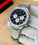 Чоловічий кварцовий годинник з хронографом Curren 8440 Silver-Black, фото 7