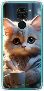 Чехол на Xiaomi Redmi Note 9 White cat "5646sp-2017-7290"