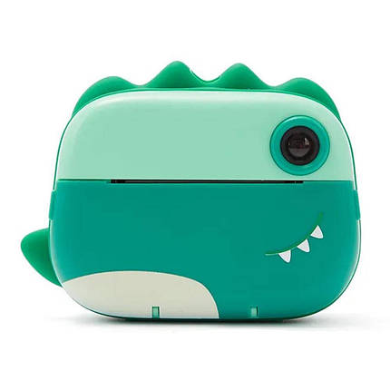 Дитячий фотоапарат M05 Green dinosaur цифровий з миттєвим друком і флешкою Зелений, фото 1