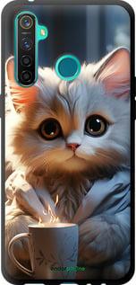Чехол на Realme 5 Pro White cat "5646b-1861-7290"