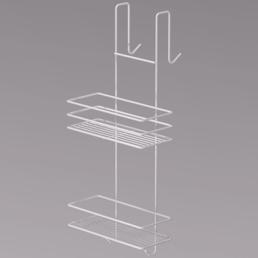 Поличка металевана душову кабіну 2-яруси 25 см (біла) 000028343, фото 1