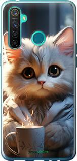 Чехол на Realme 5 Pro White cat "5646u-1861-7290"