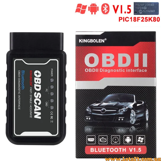 Автосканер elm327 KINGBOLEN OBD SCAN v1.5 чіп pic18f25k80 діагностичний сканер адаптер для діагностики авто vag ваз bmw bluetooth