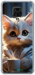 Чехол на Xiaomi Redmi Note 9 Pro White cat "5646sp-1911-7290"