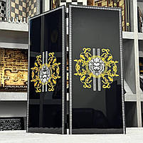 Нарди скляні в металевому корпусі з логотипом Versace 61×27×5см, фото 2