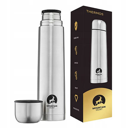 Термос Mountain Goat 1 л Silver (P-5907739315755) Poland, фото 1