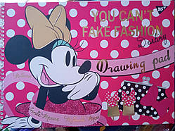 Альбом для рисования А4 20л/100 MINNIE GOLD на спирали софт-тач+фольга золото YES 130448