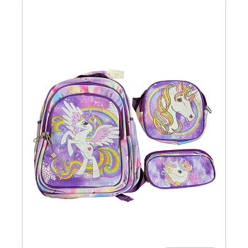 Дитячий рюкзак шкільний для дівчаток з єдинорогом 3 в 1