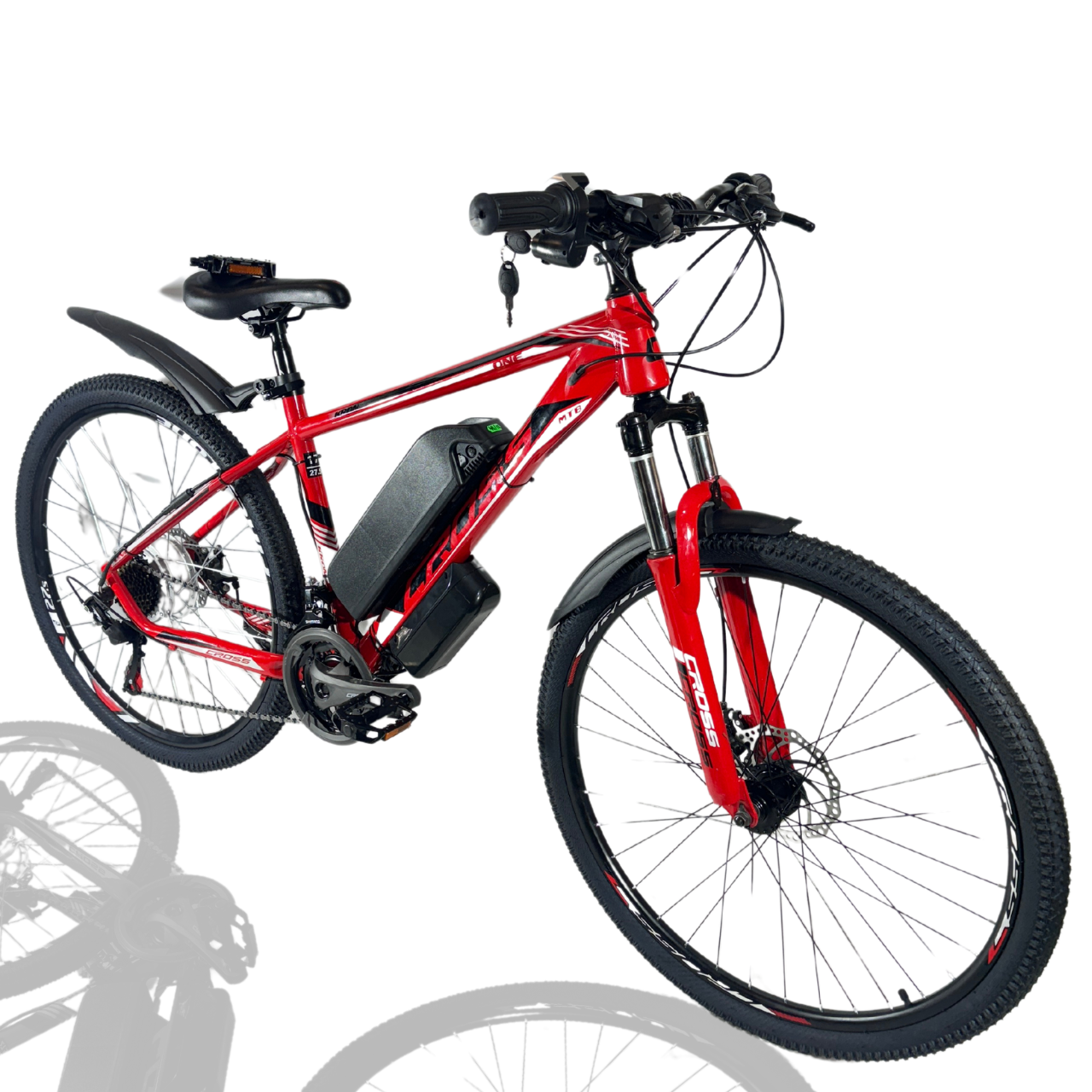 Електровелосипед E-Titan 27.5" Cross Kron Червоний 48 В 500Вт 12 Ah/ до 45 км запас ходу