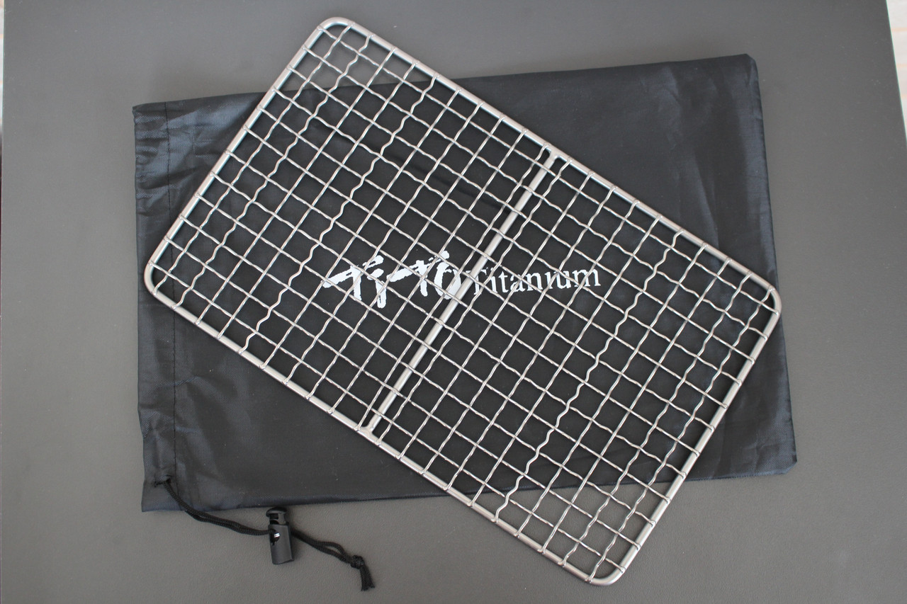 Решітка титанова гриль для барбекю TiTo titanium 270 х 170 мм + чохол, фото 1