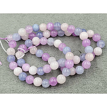 Мікс натуральних намистин берилів (рожевий кварц, аквамарин, кунцит) 6мм