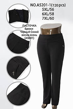 Штани жіночі Ластівка, розмір 7XL (60), сині, А5201-1