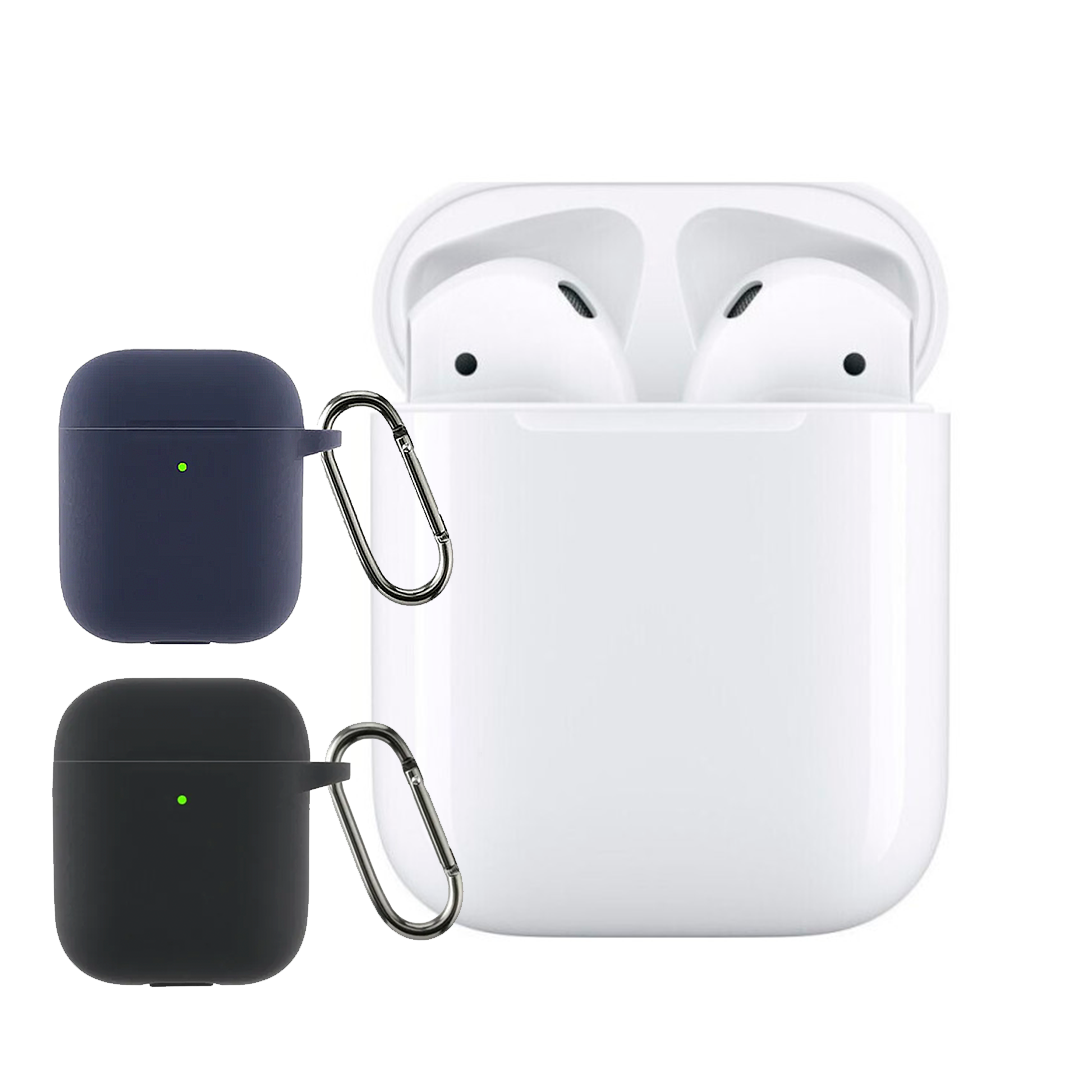 Навушники бездротові AirPods 2 + два захисні чохли, фото 1