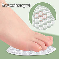 Силіконові вкладки прозорі масажні для взуття. Гелеві напівустілки на передню частину стопи, фото 3