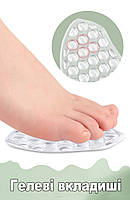 Силіконові вкладки прозорі масажні для взуття. Гелеві напівустілки на передню частину стопи, фото 9