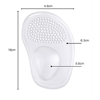 Вкладиші силіконові із супінатором для взуття. Прозорі напівустілки гелеві вставки на передню частину взуття, фото 2