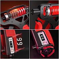 Еспандер регульований з гумовою ручкою 5-165 кг. Кістовий еспандер з лічильником натискань 99 разів, фото 7