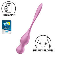 Вагінальні смарт-кульки з вібрацією Satisfyer Love Birds 1 Connect App Pink, 78 г - SX0570