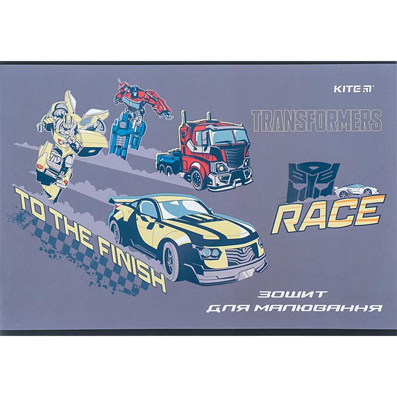 Альбом для малювання 12 аркушів скоба, папір 100 г/м2, Kite Transformers tf24-241_03, фото 1