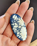 Агат бусина овал. Натуральний камінь без оправи. Агат синій. Індія., фото 2
