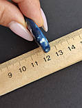 Агат бусина овал. Натуральний камінь без оправи. Агат синій. Індія., фото 4
