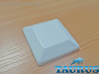 Білий квадратний декоративний фланець Cube 82x82 White висотою 19мм із н/ж сталі, без отвору. Суцільний