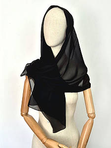 Шарф шифоновий легкий Доллі чорний