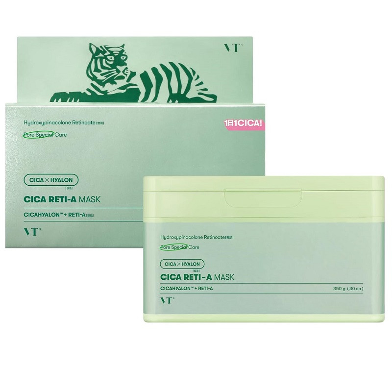 Набір масок для звуження пір з ретинолом VT Cosmetics Cica Reti-A Mask 30 шт