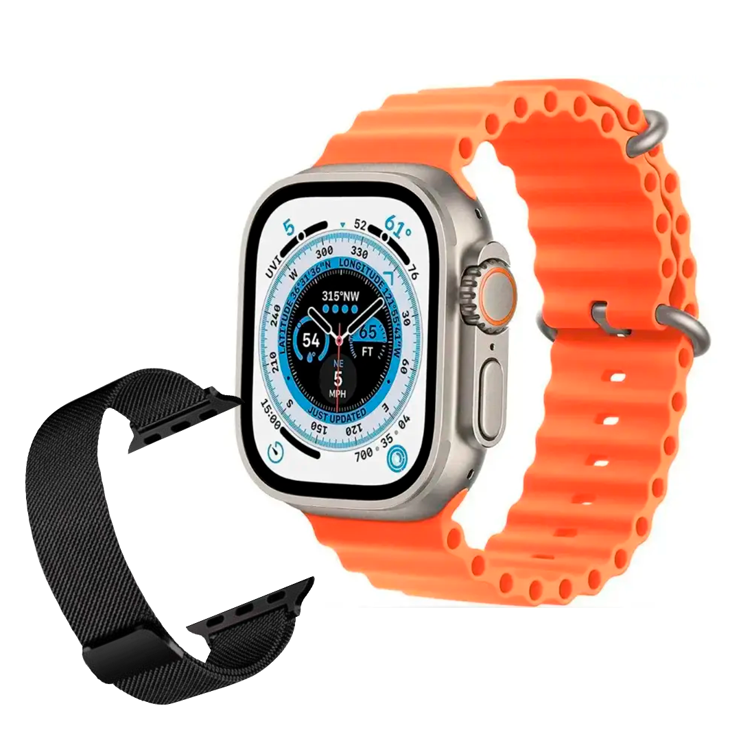 Смартгодинник Smart Watch ULTRA 2 AMOLED 49 мм + металевий ремінець, фото 1