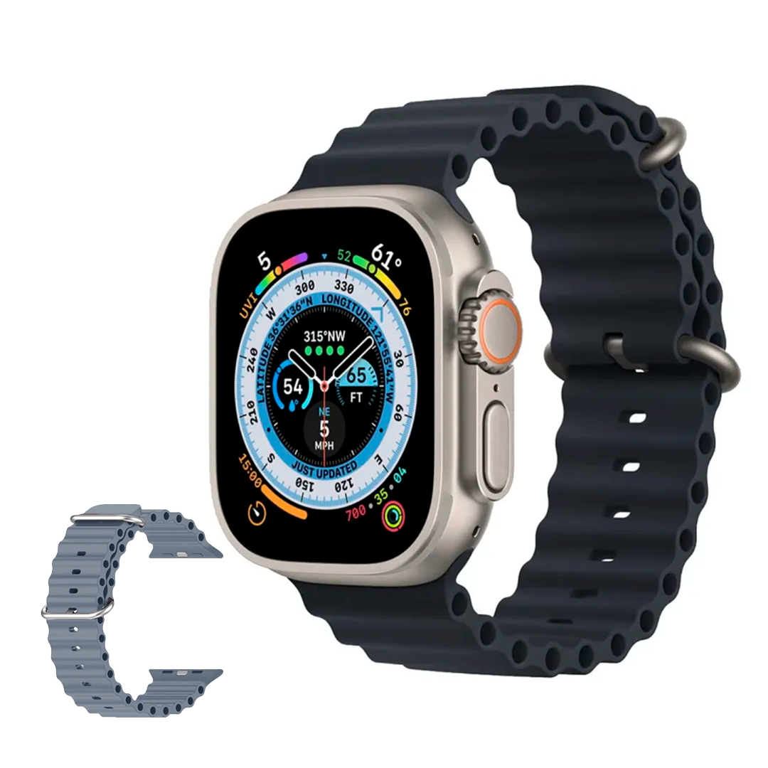 Смартгодинник Smart Watch ULTRA 2 AMOLED 49 мм Чорний + з ремінцем силіконовим
