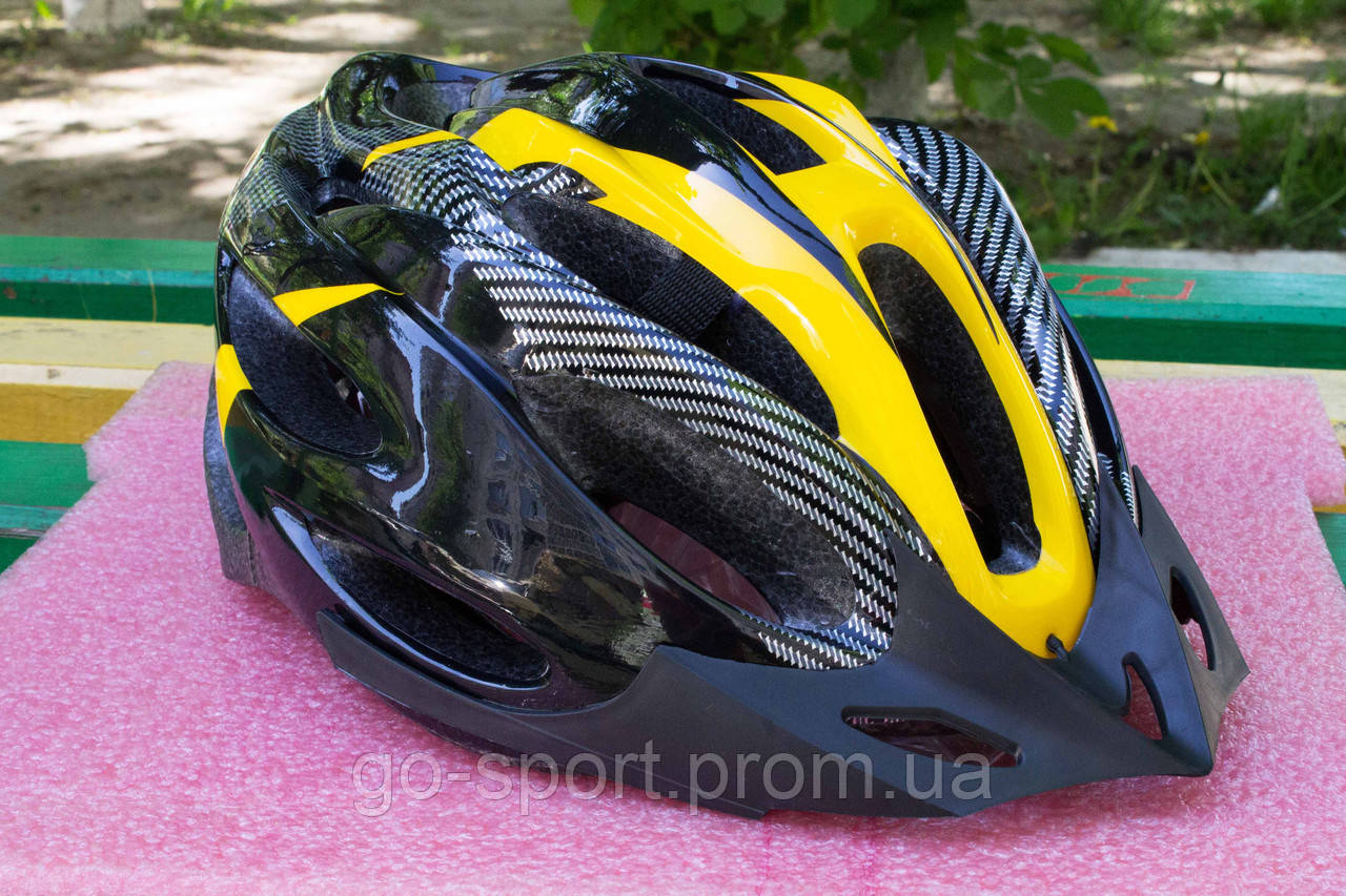 Шолом велосипедний Carbon yellow