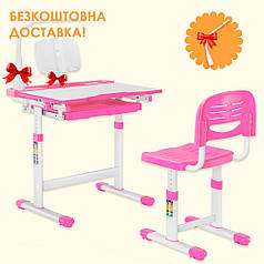 Дитяча парта з настільною лампою + стілець FunDesk Bellissima Pink рожевий для дівчинки
