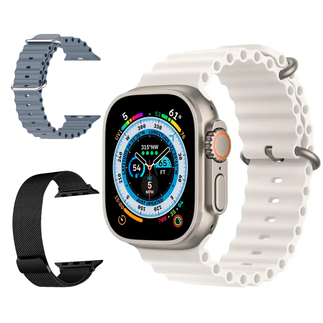 Смартгодинник Smart Watch ULTRA 2 AMOLED 49 мм + з ремінцями силіконовим і металевим