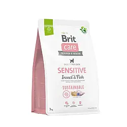 Сухий корм для собак Brit Care Sustainable Sensitive 3 кг - риба та комахи
