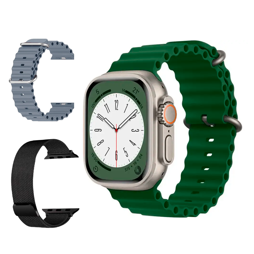 Смартгодинник Smart Watch ULTRA 2 AMOLED 49 мм + з ремінцями силіконовим і металевим