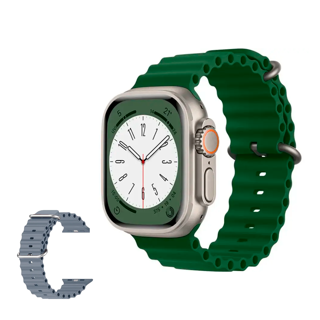 Смартгодинник Smart Watch ULTRA 2 AMOLED 49 мм Зелений + з ремінцем силіконовим