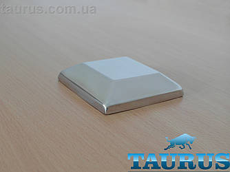Квадратний декоративний фланець Cube 82x82 Chrome висотою 19мм із н/ж сталі, без отвору. Суцільний