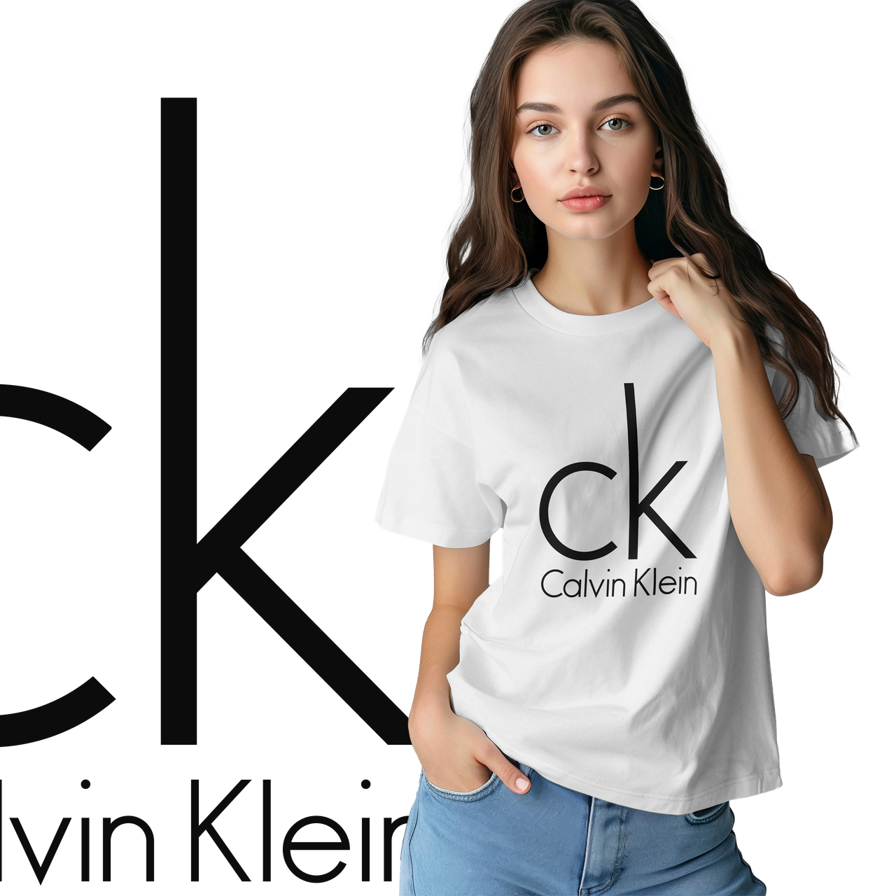 Футболка унісекс з принтом CALVIN CLEIN біла, фото 1