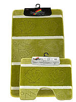 Набор ковриков в ванную комнату Banyolin Silver Зелёный 0.5х0.8 м. + 0.5х0.4 м. Green SLV 15