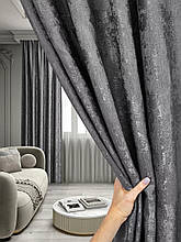 Штора Мрамор Ibitza - темно сірий
