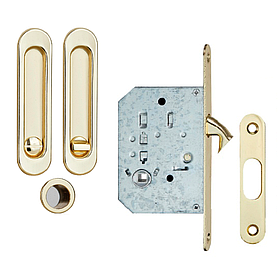 Комплект ручок для розсувної системи VALCOMP HERCULES із замком S223 WS латунь полірована