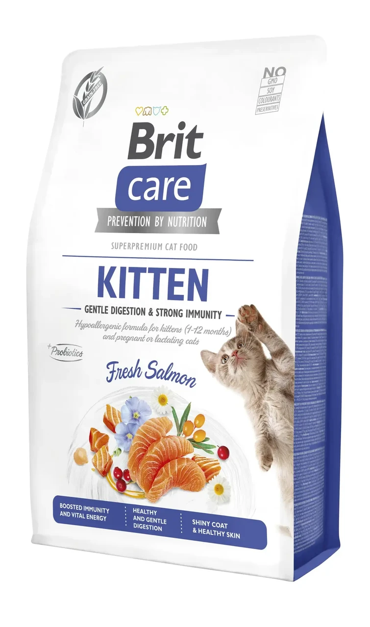 Сухий корм для кішенят Brit Care Cat Grain Free Kitten Gentle Digestion Strong Immunity 2 кг — лосось, фото 1