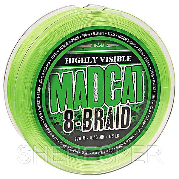 Шнур DAM MADCAT 8-BRAID 270м 0,35 мм 29.5 кг/65Lb (green)