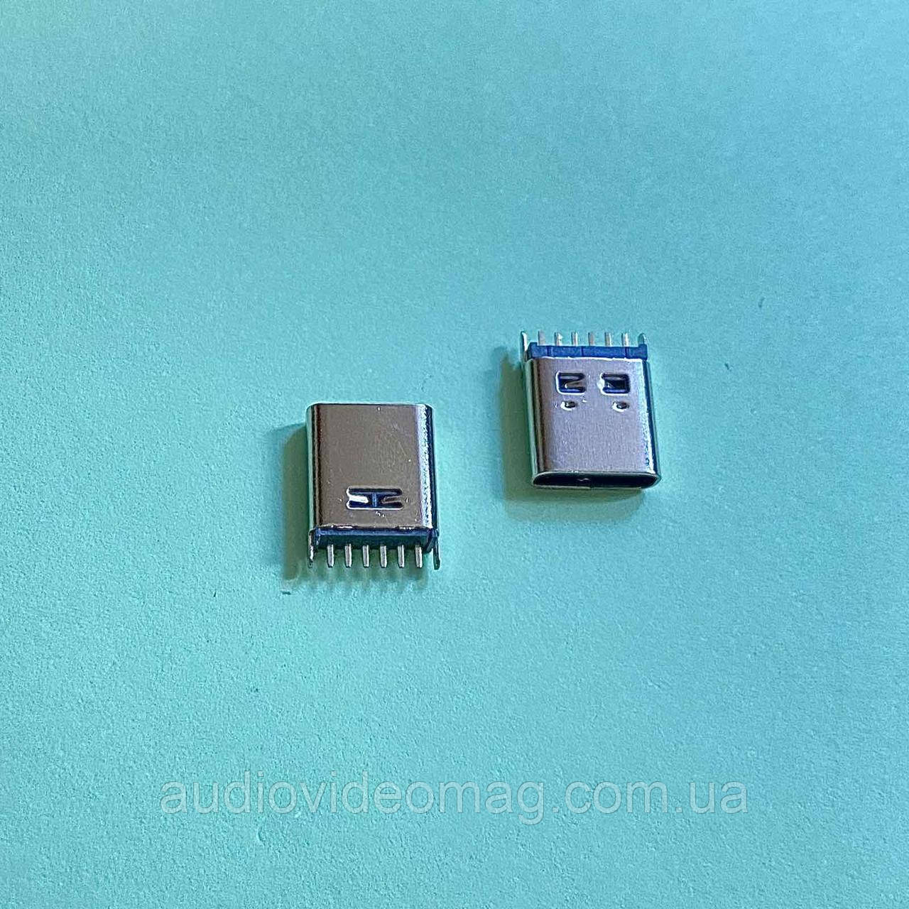 Гніздо USB TYPE-C 6 pin, вертикальне, фото 1