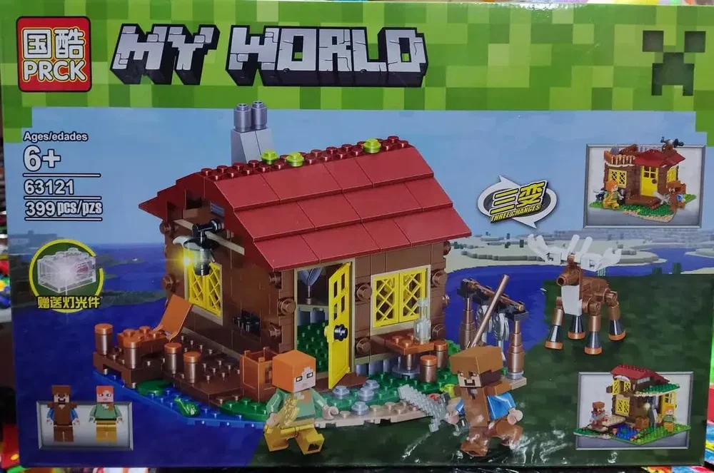 Конструктор Майнкрафт minecraft 63121 Хатина лісника з підсвічуванням 399 деталі