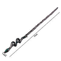 Китайська заколка шпилька змійка для волосся. Металева китайська паличка для волосся срібляста, фото 2